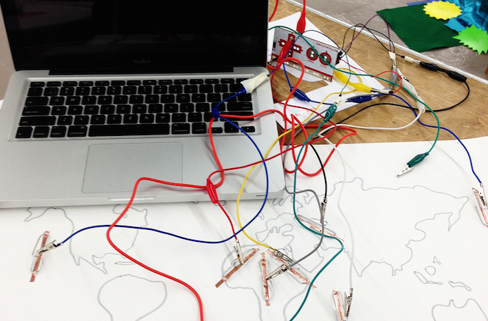 laptop, wiring, makey makey